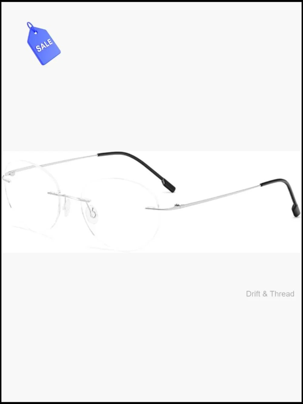 Ultra Light Rimless Reading Glasses Titanium Alloy Resin Lenses